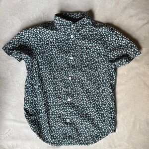 Cat & Jack Dark Green Floral Men's Shirt
